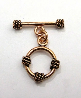 3 SET 17X24MM SOLID COPPER BALI TOGGLE CLASP ANTIQUE COPPER 579 ATL-148 - Image 1 of 3
