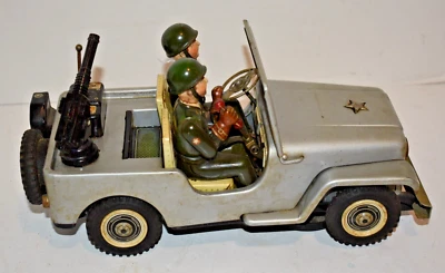 Vintage 1960's Nomura Battery Operated Machine Gun Army Jeep - Working - Image 1 of 4