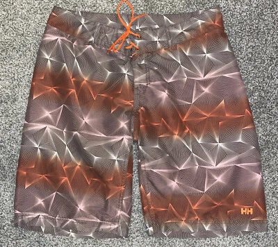 Helly Hansen Shorts 30 Board Trunks Orange Geometric Fractal Wave Diamond - Image 1 of 4