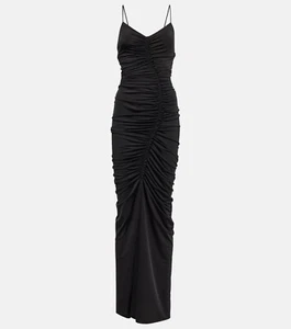 Victoria Beckham Maxikleid mit Rüschen schwarz, Größe 10 UK, 4 US, Small, neu mit Etikett - Bild 1 von 10
