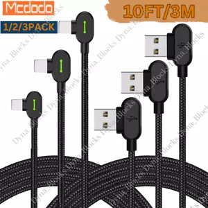 Mcdodo 90 Degree Braided USB Charging Cable Data Charger For iPhone 14 13 12 8 7 - Picture 1 of 12