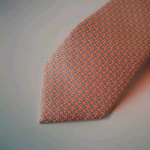 BRIONI Orange Geometric Made in Italy Woven Silk Tie Necktie MSRP $230! - Picture 1 of 5