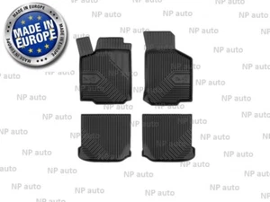 NEW SET LHD BLACK RUBBER FLOOR MATS LINERS ALL WEATHER FOR SEAT LEON 1999-2004 - Picture 1 of 4