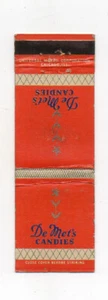 DeMet's Candies Chicago Vintage Front Strike Matchbook Cover - Picture 1 of 2