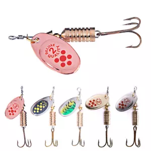 10PCS/Set Fishing Lure Metal Spinner Bait Spinnerbaits Spoon Trout Bass Lot Kit - Picture 1 of 12