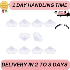 10 Pack 20mm Suction Cups for Glass Table Tops, Rubber Transparent Sucker Pads - Picture 1 of 1