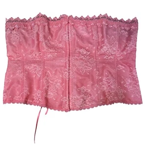 Fredricks of Hollywood Corset Plus Size 44 Pink Lace Regency Princess Ren Faire - Picture 1 of 8