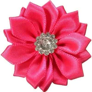 10pcs 1+1/2-inch-wide fuchsia color satin flowers - Picture 1 of 1