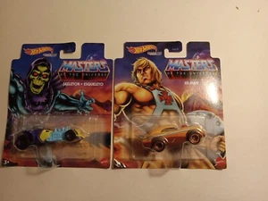 Mattel Hot Wheels Character Cars Master Of Universe-He Man & Skeletor New - Picture 1 of 2