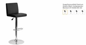 SuperDiscountMall Premium Quality Black Contemporary Barstool CH-92066-BK-GG - Picture 1 of 1