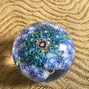 Italienischer Millefiori Kunstglas Briefbeschwerer  - Bild 1 von 6