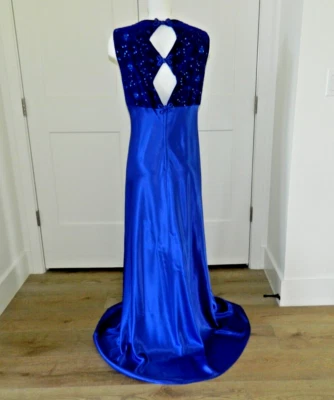 NWT Zum Zum 90 s Mistral Blue Sequin Embroider Prom Special Occasion Dress sz 18 - Image 1 of 4