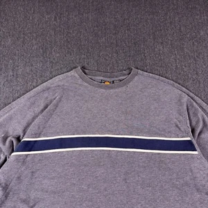 Route 66 Men's Gray Striped Side Slit Long Sleeve Crew Neck Sweatshirt Size XL - Picture 1 of 10