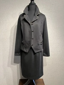 Pablo Collection SZ 16 Women’s Black /Gold Trim Skirt Suit - Picture 1 of 9