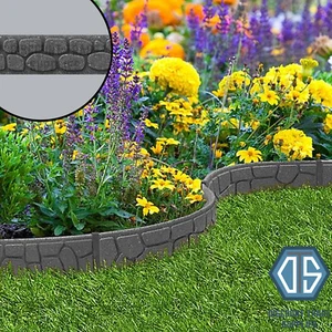 Primeur Graphite Grey Flexi Curve Lawn Edging 1.2m Rockwall Border Garden - Picture 1 of 1