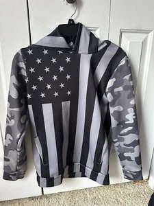 Camo Gray Flag Youth Hoodie—size 14/16 - Picture 1 of 4