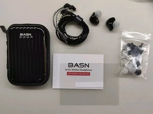 BASN Professional In-Ear Monitor MMCX Connector Earphones, Pro Clear Black - Picture 1 of 6