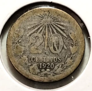 1920 Mexico 20 Centavos Coin-Km#438 - .720 Silver-Combined Shipping (INV#8377) - Picture 1 of 4