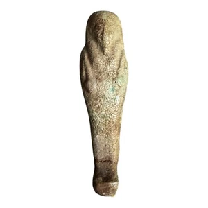 Ancient Egyptian Hand-Carved Faience Glazed Stone Ushabti Figurine - Picture 1 of 7