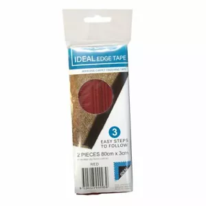Red 80cm x 3cm Binding Tape for Carpet Runner Edge 2pce Pkt - Picture 1 of 2