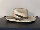 Vintage Stetson Straw Cowboy Western Hat Size 7-5/8 Roadrunner Bryant Finish