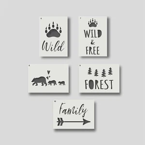 Nordic stencils for Nursery Decor, Wall Art, Kid's Bedroom decor. - Picture 1 of 8