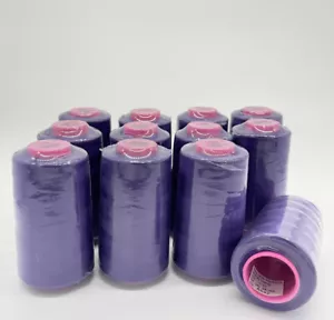 12 Big Spools VIOLET #542 Serger Sewing Machine Thread 6000 YARDS/ Cone T27 S/2 - Picture 1 of 10