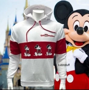 Neu ohne Etikett Walt Disney World Mickey Mouse stehendes Symbol rot weiß Pullover Hoodie XS - Bild 1 von 11