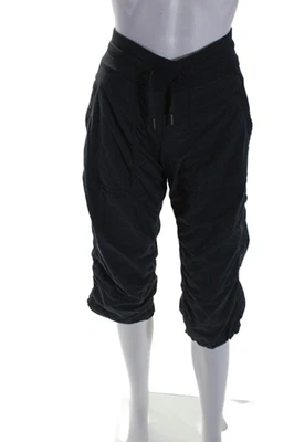 Pantalones Cortos Carga Lululemon Para Mujer Estampado Rayas Cordón Atado Azul Marino Talla S Foto 1 de 4