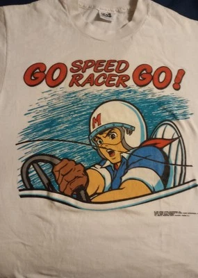 Vintage Speed Racer White T-Shirt Sz Large c.1992 New - Image 1 of 3