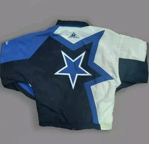 Dallas Cowboys Jacket Vintage 90's Pro Line By APEX ONE Size Medium Distressed - Picture 1 of 7