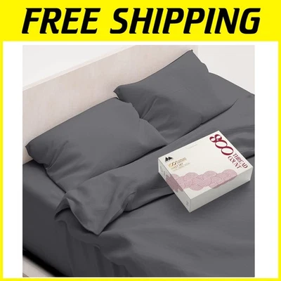 4 hojas California King Size - 800 TC algodón egipcio, diseño de bolsillo profundo Foto 1 de 4