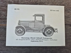 alter HANOMAG Diesel Schnelltransporter Prospekt, original 30er J., old brochure - Bild 1 von 4
