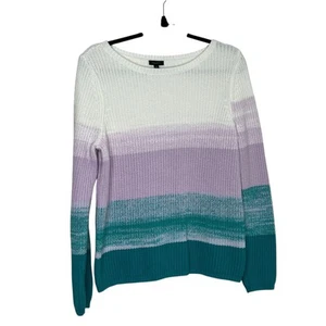 Talbots Shaker Stitch BateauNeck Sweater - Spring Ombre Size Medium - Bild 1 von 4
