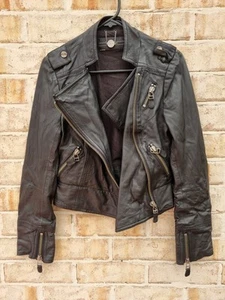 DECJUBA LEATHER JACKET SIZE 8 - Picture 1 of 4