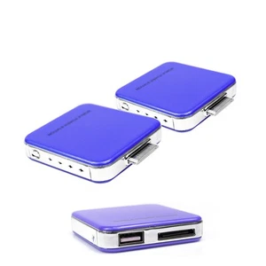 2X 2200MAH PORTABLE EXTERNAL BLUE BATTERY CHARGER USB IPHONE 4S 4 3GS IPOD NANO - Photo 1 sur 1