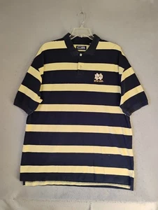 Notre Dame Fighting Irish Shirt Erwachsene 2XL XXL Blau Kurzarm Gestreift Polo - Bild 1 von 10
