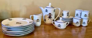 RUDOLSTADT, Happifats Stick Figures Porcelain Tea Set for 6 - 23 Pieces EUC - Picture 1 of 13