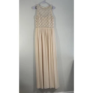 Adrianna Papell Damengröße 6 pfirsichbeige Perlen ärmellos Neckholder Blouson Kleid - Bild 1 von 17