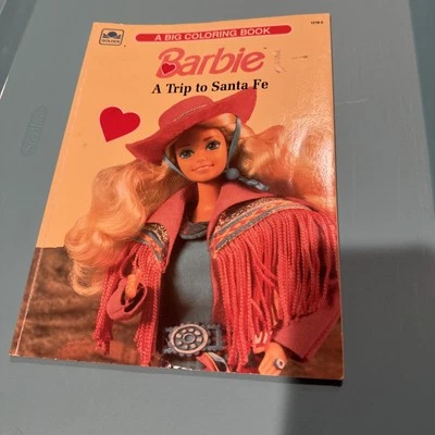 VINTAGE 1990 BARBIE A TRIP TO SANTA FE A BIG COLORING BOOK GOLDEN 1218-5 - Image 1 of 4
