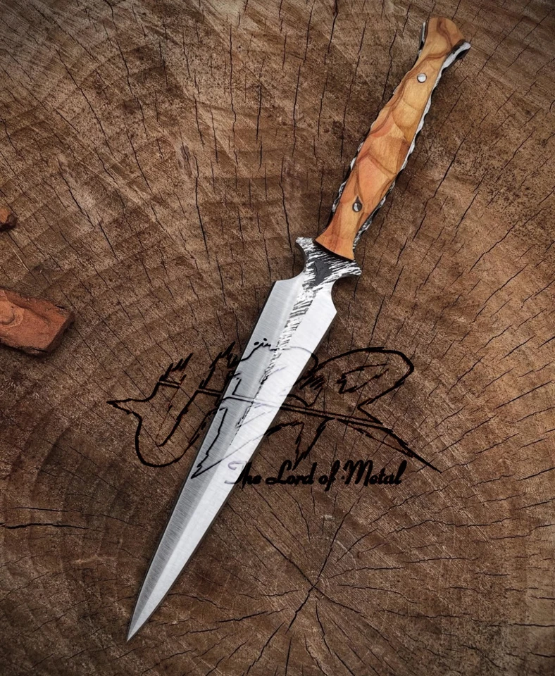 UBR ЗАКАЗ РУЧНОЙ РАБОТЫ ИЗ ВЫСОКОУГЛЕРОДИСТОЙ СТАЛИ WW2 КИНЖАЛ НОЖ С КОЖАНЫМИ НОЖНАМИ - Изображение 1 из 1