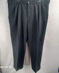 Vtg Haggar Mens Slacks Pants Dress 42x32 Black Work To Weekend Regular Fit - Picture 1 of 18