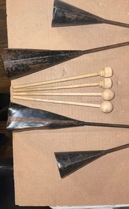2 Latin Percussion LP AGOGO BELL Brazil Latin Mojo 4 Mallets 1 Repaired 1Cracked - Picture 1 of 9