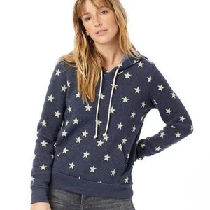 Alternative Apparel Stars Youth Pull Over Hood Casual Blue Size Large B7 - Picture 1 of 8