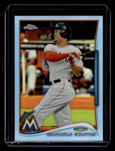 2014 Topps Chrome #173 Giancarlo Stanton Blue Refractor - Picture 1 of 2