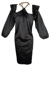 Michael Michael Kors Women's Plus Size Flounce Ruffle Neck Chain Dress-3X - Picture 1 of 2