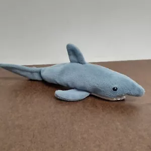 TY Beanie Babies Crunch The Shark Bean Bag Stuffed Animal Toy - Picture 1 of 7