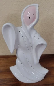 Statuina Halloween Vintage Bianco Byron Stampo Ceramica Ghost Reaper 8" LEGGI - Foto 1 di 8