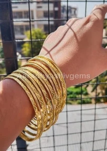 7 tlg Armreif Set Stapelarmreif Gold Messing Armreif für Damen A20 - Bild 1 von 8
