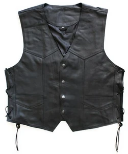 Modeka Lederweste 1653 Gr. L Biker Chopper Lederweste Motorrad Weste geschnürt - Bild 1 von 3